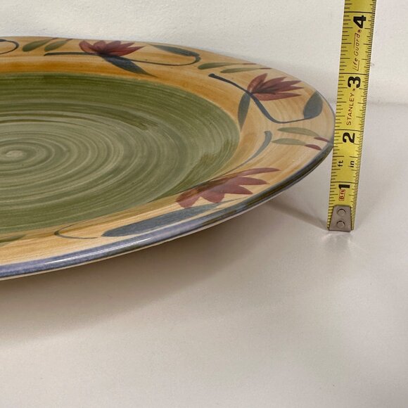 Handpainted Pier 1 Elizabeth Stoneware Platter 14" with Floral Design - Picture 6 of 6